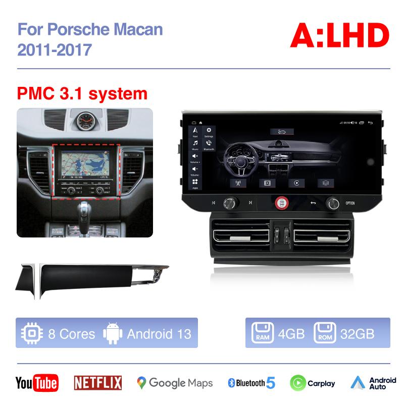 12.3" For Porsche Macan 2014-2017 Car Multimedia Video Player GPS Navigation Radio Android13 8+128G 8Core CarPlay 4G 360Camera