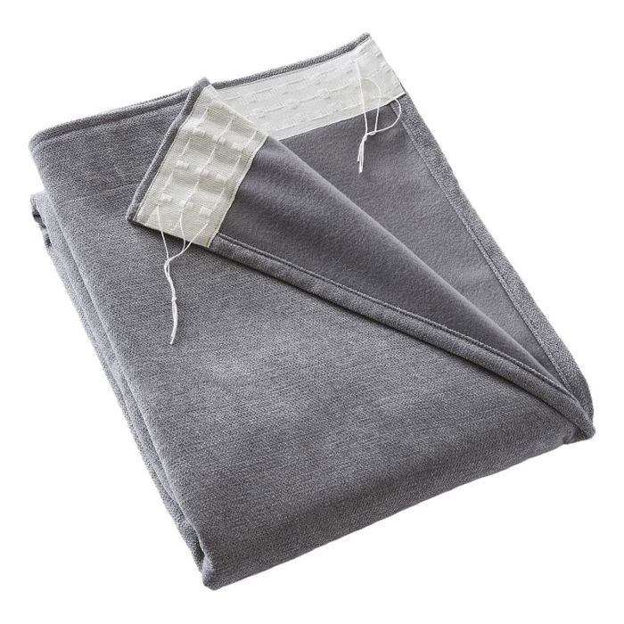 Rideau occultant phonique et thermique doublé polaire galon fronceur "Bjorn" 100% opaque Le fil d'Ariane - Bjorn Titane - 1 Panneau