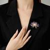 Elegant Chinese Style Enamel Peony Brooch For Women Girls Delicate Pink Blue Purple Flower Pearl Brooch Pins Party Jewelry Gifts
