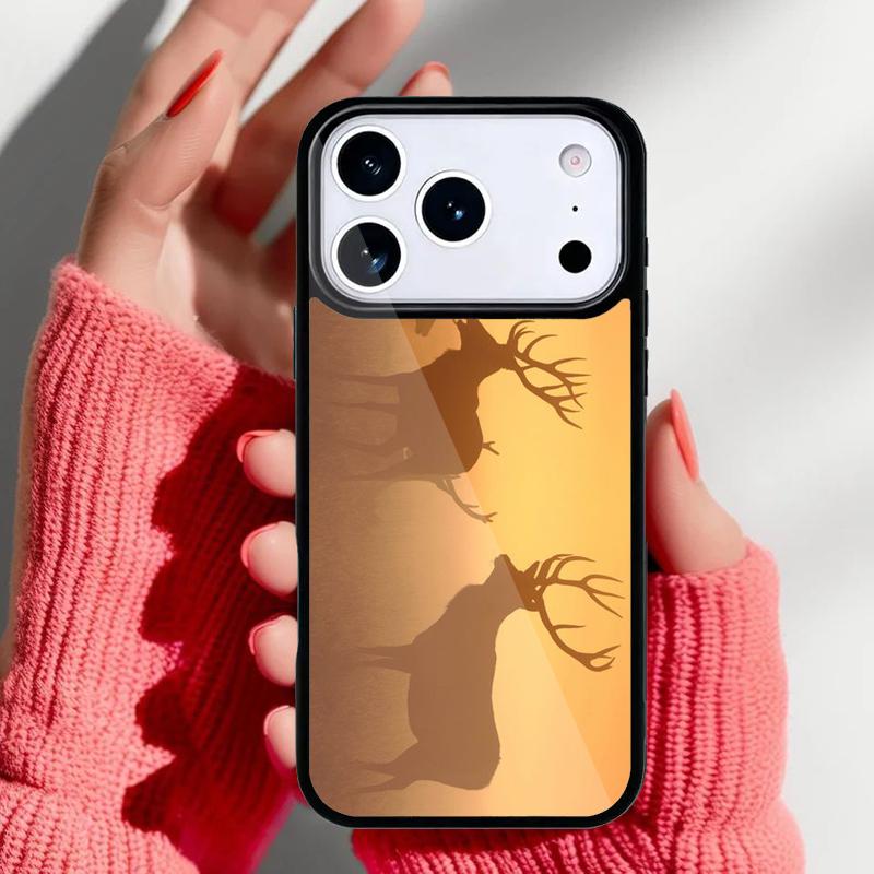 hunting Deer Sunset Phone Case for iPhone 17 16 15 14 13 Pro Max Back Cover for 12 11 Pro Coque