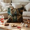 Maximalist Eclectic Animal Cushion Cover Silky Short Plush with Invisible Zipper Dustproof Sofa Pillow Cover for Home Decor