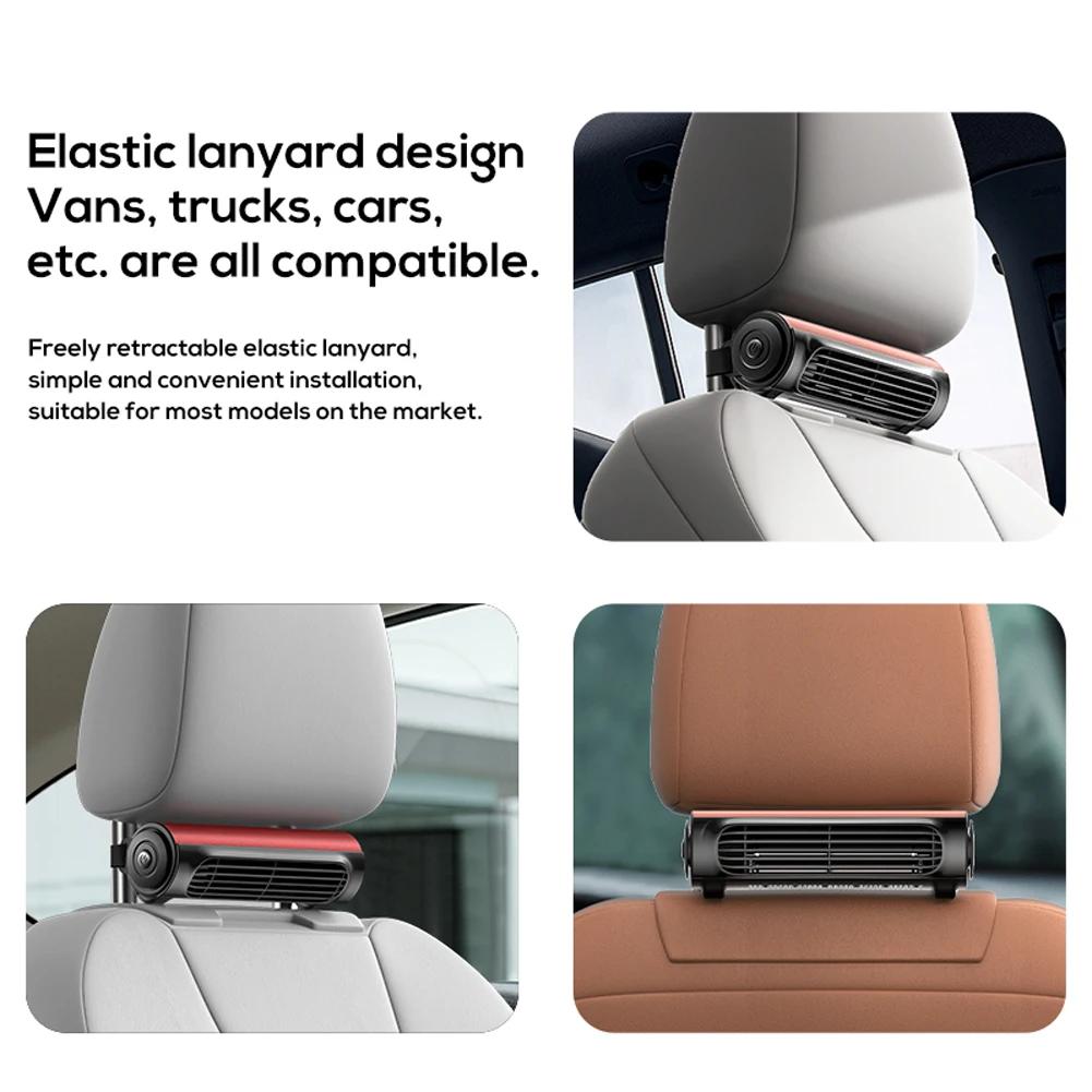 Car Headrest Cooling Air Fan USB Powered 3 Speeds Adjustable Creative Car Seat Fan Low Noise Auto Interior Fan Auto Accessories