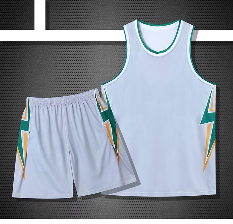 Basketball Suit Men S Game Jersey Training Suit Vest Adult Group Buying Print Number Jersey Summer M серый