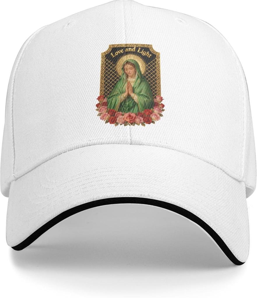 Virgin Mary Religious Graphic Baseball Cap Polyester Adjustable Sun Protection Adult Hat