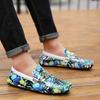 British Style Fashion Butterfly Printed Leather Loafers Men Breathable Skull Casual Shoes Men Flats Slip-on Driving Shoes Men