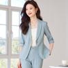 Spring/Summer 2024 Women's Petite Mid-Sleeve Striped Suit Set