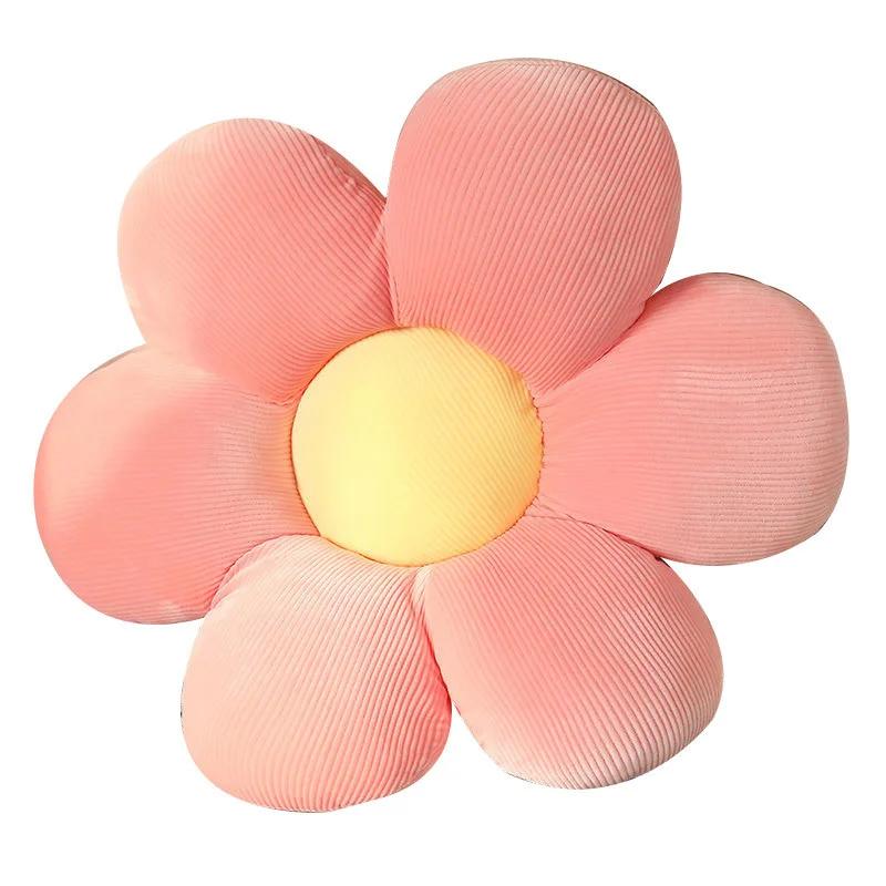 Beautiful Colorful Flower Plush Pillow Toy Soft Cartoon Plant Stuffed Daisy Chair Cushion Sofa Kids Lovers Birthday Gift