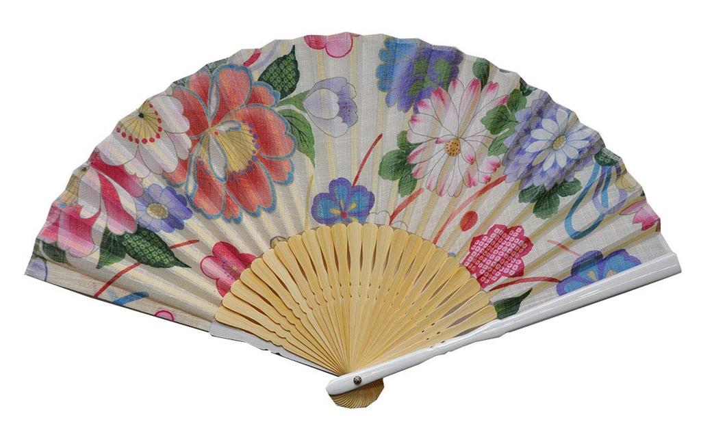Handkerchief Fan with Floral Pattern Women's