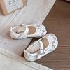 Cute Lace Floral Leather Shoes Girls Spring Summer Soft Sole Princess Sandals Baby Kids Footwear
