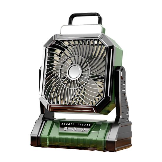 

Outdoor Camping Fan Light Modes Speed Adjustable Rotating USB Rechargeable 2-In-1 Multi-purpose Hiking Tent Hanging Fan Lamp Emergency Lantern B