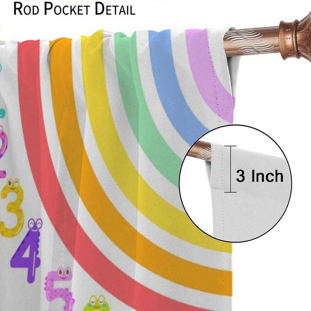Alphabets Abc Curtains Kids Education Learning Rainbow Crayons Alphabet Colors Animals Numbers Galaxies Window Treatments Curtain Polyester