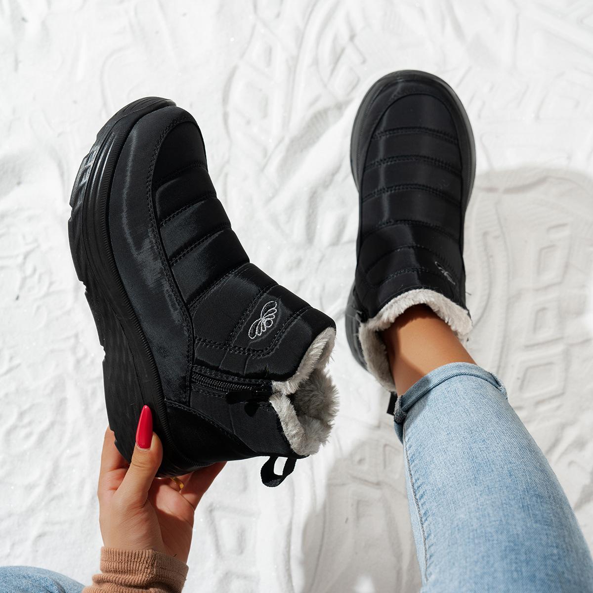 

Snow boots winter warm 2025 cotton shoes outdoor sports cold-proof elderly shoes thick-soled piled thickened cotton boots 36