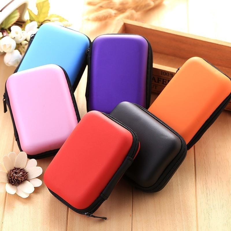 1 Pcs Earphone Wire Box Rectangle Data Line Cables Storage Box Case Container Organizer Coin Purse Box