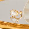 Salircon Exquisite Cute Colorful Rhinestone Adjustable Open Ring Lady Retro Acrylic Stackable Knuckle Ring Y2K Jewelry Accessory