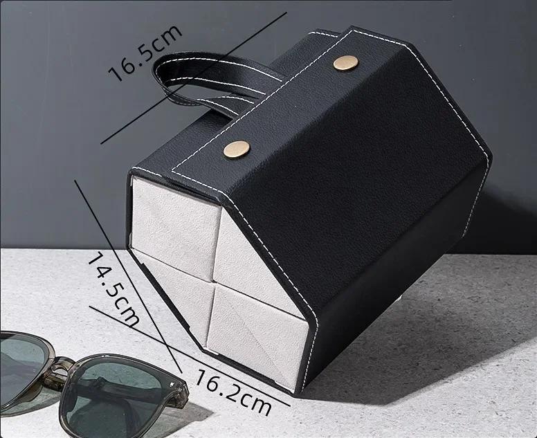 2/3/4/5/6 Grids Sunglasses Organizer Travel Storage Box for Glasses Portable Foldable Wall Hanging Display Case Eyewear Holder