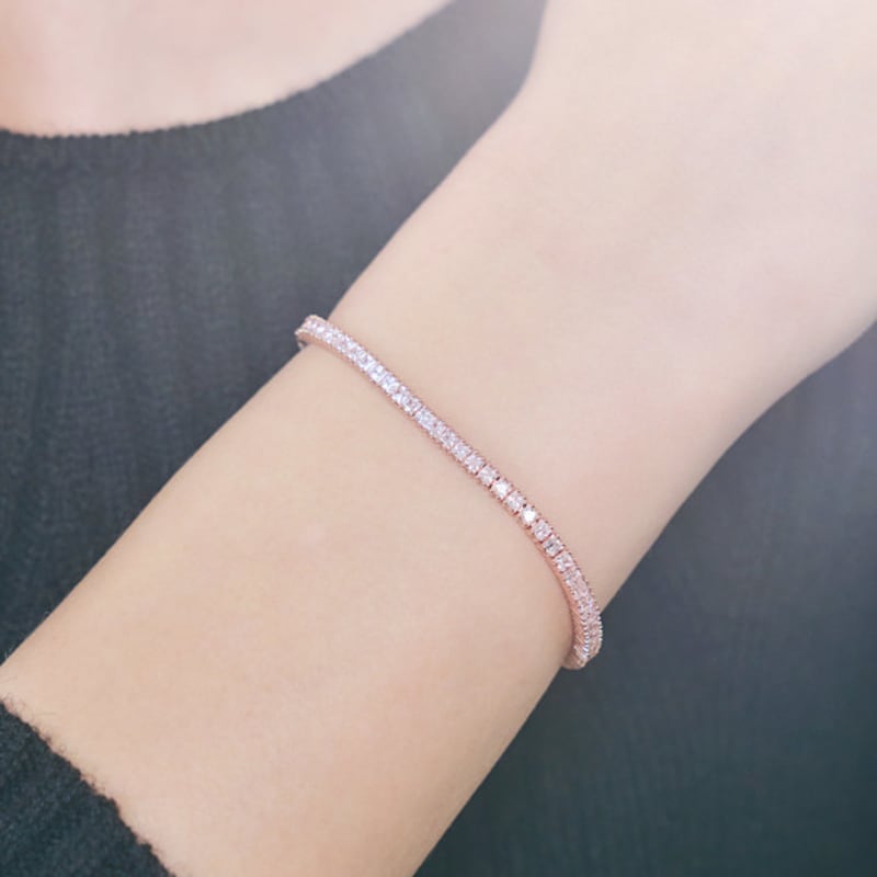 

ELLE Jewelry Bold Square Cubic Bracelet ELBRBB087 White gold