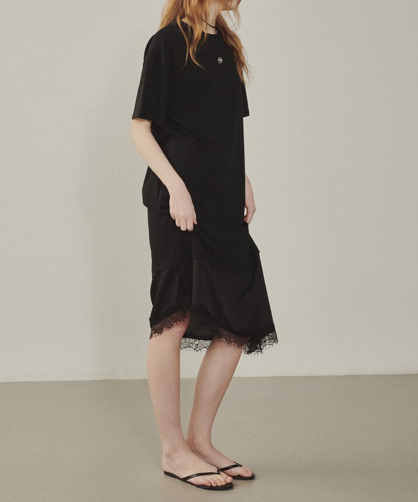 Melly And Rose Satin Color Block Jersey Dress (315124)_Black