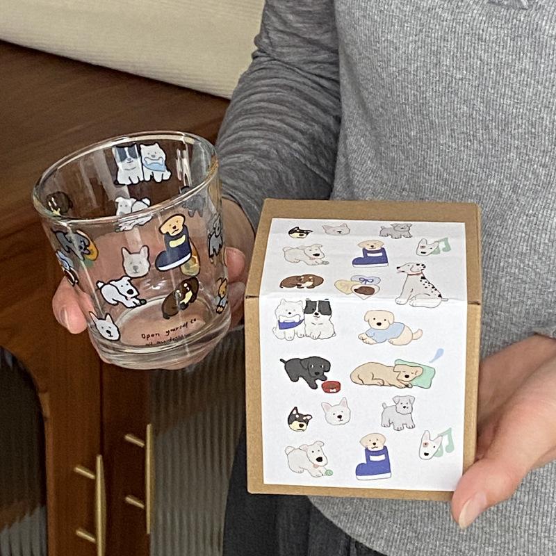 

Набор мультяшных щенков, Стеклянный мультяшный милый крючок для ремонта, Чашка для воды, Маленький бокал для вина, Чашка для сока, Подарочный набор для пары 190ml