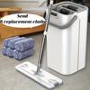 Mop Plat de Praf cu Găleată - Curățare Umedă și Uscată, Dormitor, Bucătărie, Sufragerie, Baie - Instrument Durabil din Plastic pentru Podea