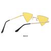 Triangular Small Hippie Sunglasses Metal Frame UV400 Protection Tinted Colorful Lens Punk Shades for Women Men