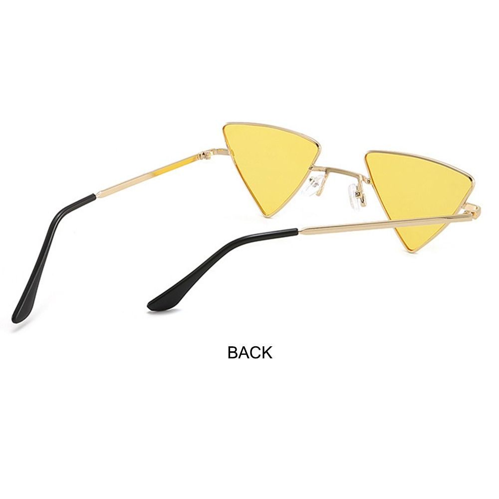 Triangular Small Hippie Sunglasses Metal Frame UV400 Protection Tinted Colorful Lens Punk Shades for Women Men