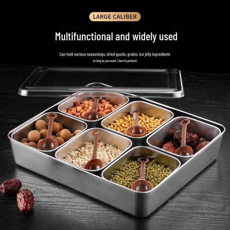 Commercial Stainless Steel Multi-Compartment Ingredient Container