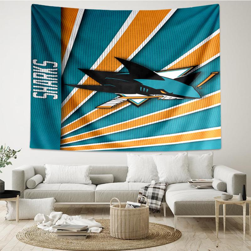 San Sharks Pattern Tapestry, Unique Design Tapestry, Wall Decor for Bedroom,Livingroom, Playroom,Heartwarming Fan Holiday Gifts