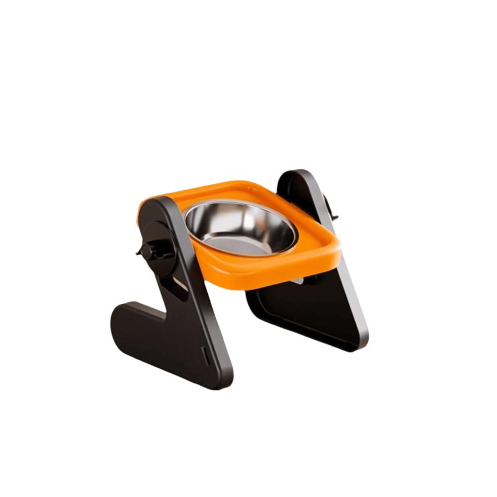 Non-Slip Elevated Pet Bowl Stainless Steel Cat Double Bowl Stable Dog Feeding Bowl  Pet Supplies Orange single bowl