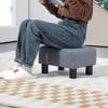 Microfiber Cloth Footstool, Small Foot Rest, Rectangle Sofa Stool for Bedroom Living Room, Grey