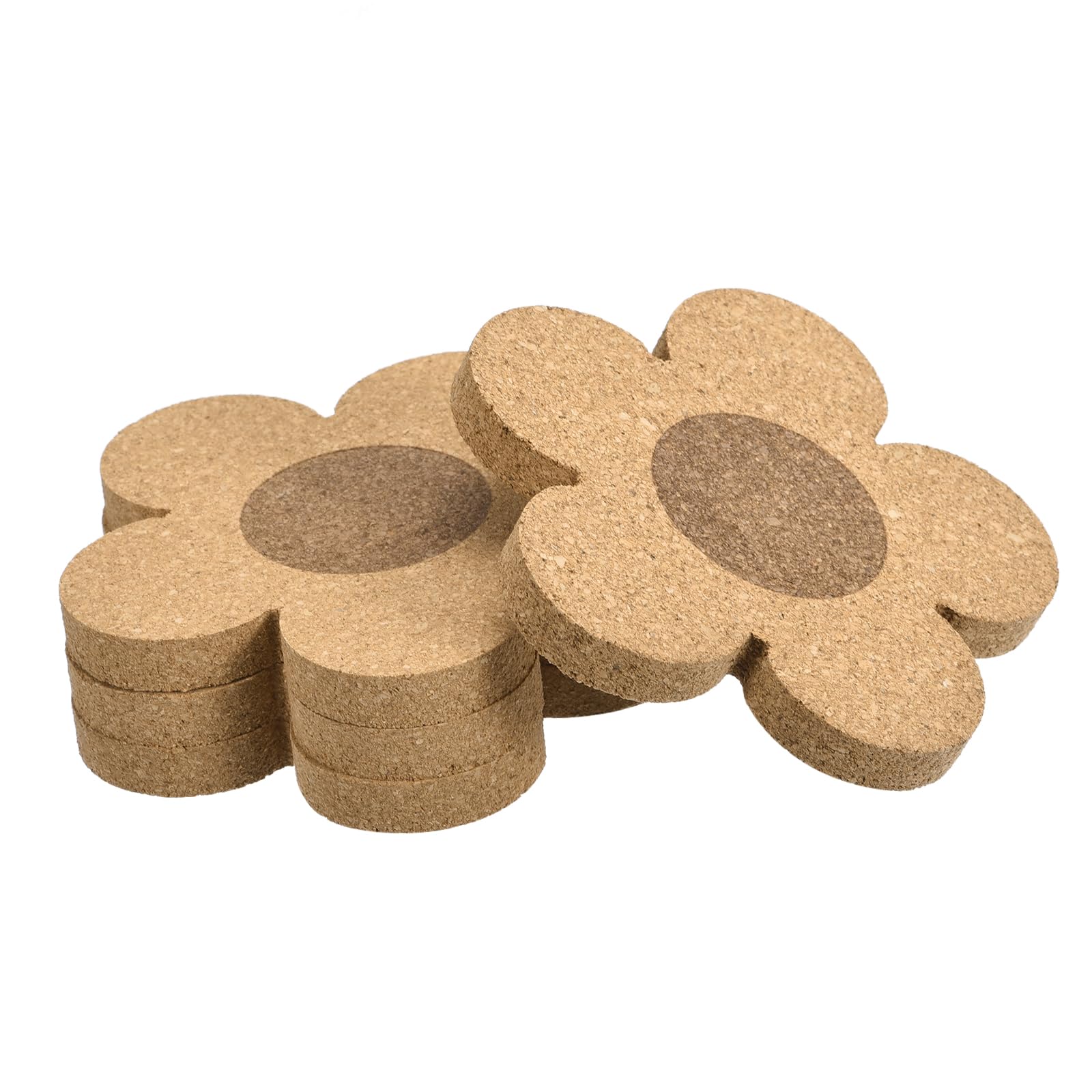 

uxcell Set of 4 Cork 10mm Cork Perfect for and Bars Flower-Shaped Coasters, 10cm/3.9 Diameter, Thick, Absorbent, Heat-Resistant Trivets, Kitchens,