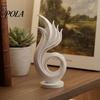 High-end Interior Decor 3D Printed Abstract Flame Swirl Sculpture, Modern Flowing Curve Art Statue, Matte Streamlined Desk Ornament Anti-Dust Desktop