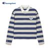 Women's Striped Long Sleeve Polo T-Shirt