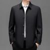 Men's Spring/Autumn Mulberry Silk Button-Up Jacket - Middle-Aged Business Casual Outerwear
