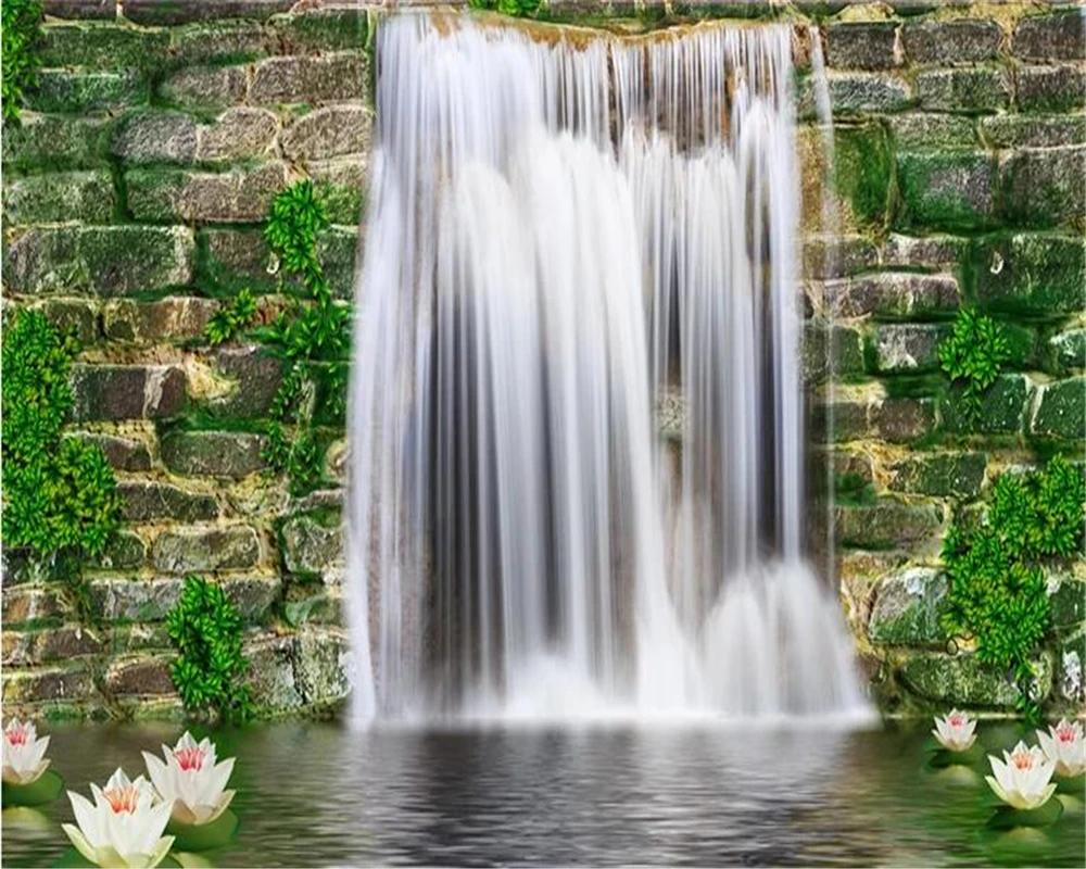3d Wallpaper Landscape Waterfall Romantic Mural Tv Background Wall Paper For Walls