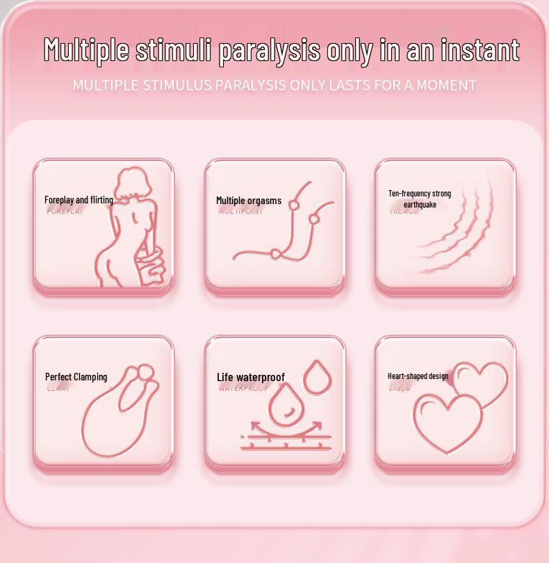 Heart-Shaped Nipple Clamps & Rose Vibrator Massager: Insertable Breast Stimulator & Masturbator Adult Toy