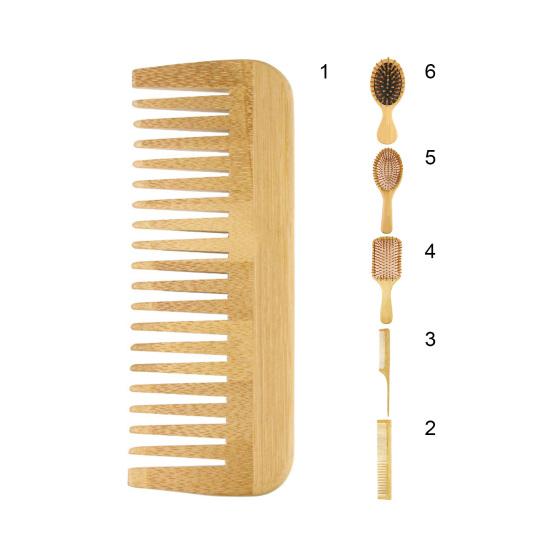 Comfortable Grip Hair Comb No Odor Bamboo Narrow-Tooth Scalp Comb for Bathroom