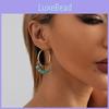 Blue Earrings Copper With Natural Stones Simple And Elegant Circle Earrings