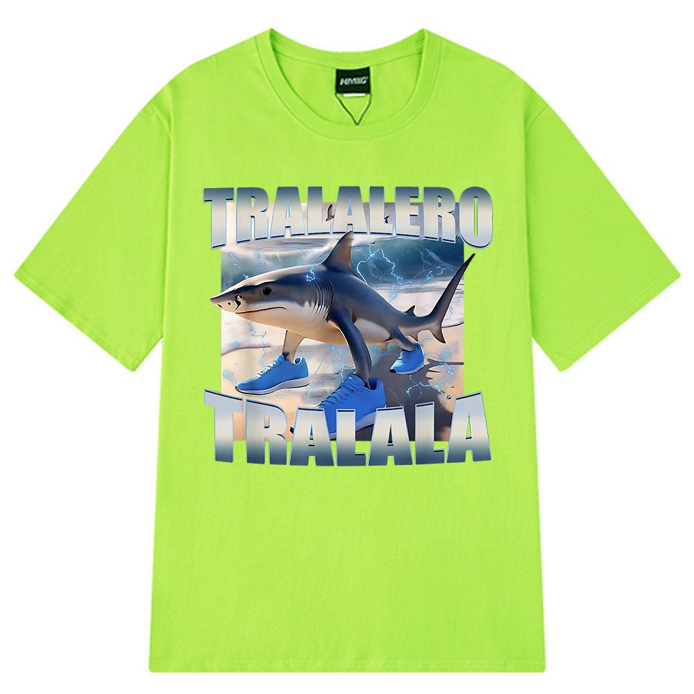 

Tralalero Tralala Funny Shark Meme T-shirt Men Women Clothing Fashion Vintage T-shirts Casual Cotton Short Sleeve T Shirts Tops 4XL