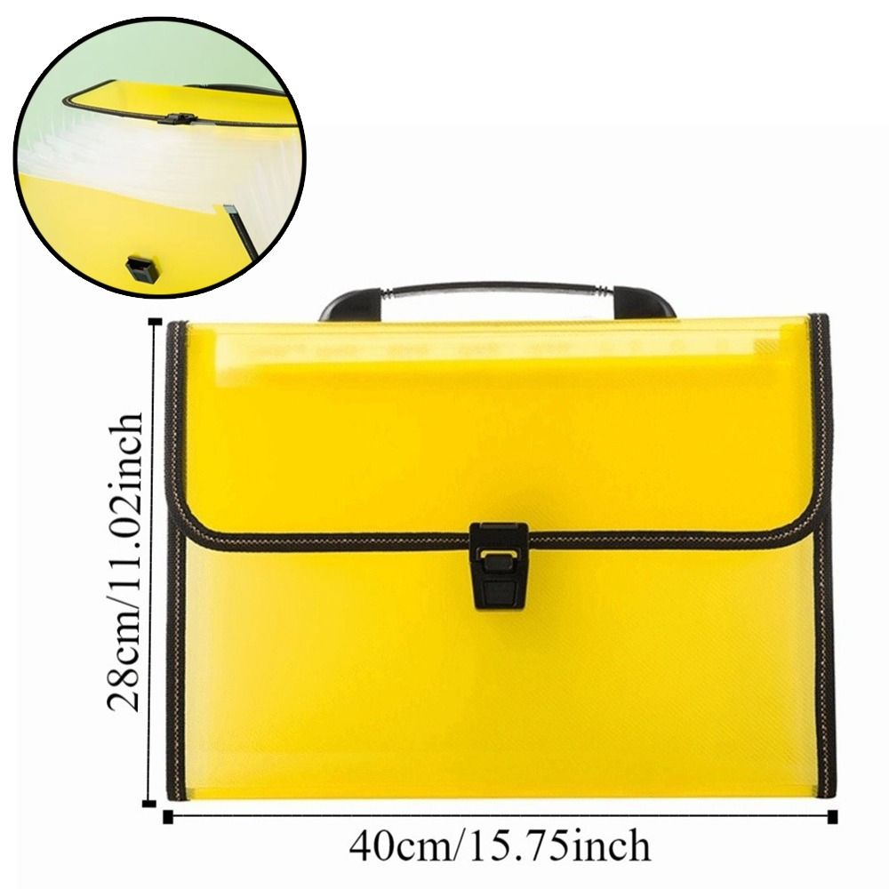 13 Pocket Handheld File Bag Dustproof Accordion File Folder  School Office Supplies