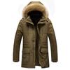 Thicken Men's Winter Jackets Faux Fur Collar Long Parkas Windproof Outerwear
