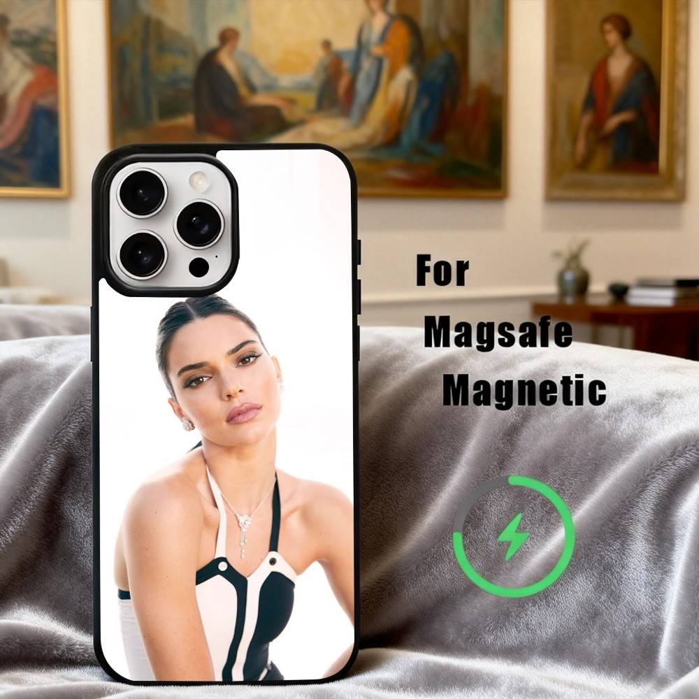 Beautiful K-Kendall J-Jenner Model Phone Case For iPhone17,16,15,14,13,12,11 Plus,Pro Max Magnetic For Magsafe Wireless Charging
