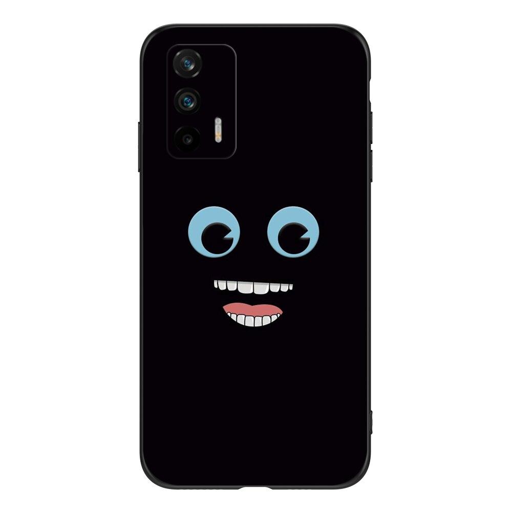 Für Realme GT 5G Hülle Weiche Silikon Handy Rückseite Für OPPO RealmeGT RMX2202 coque 6.43"; schwarze TPU-Hülle niedlich lustig
