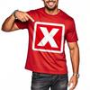 Unisexs tshirt Breathable Casual Tee Red X On White Daily Wear New Teeshirts Cool Adult Essential Teeshirts