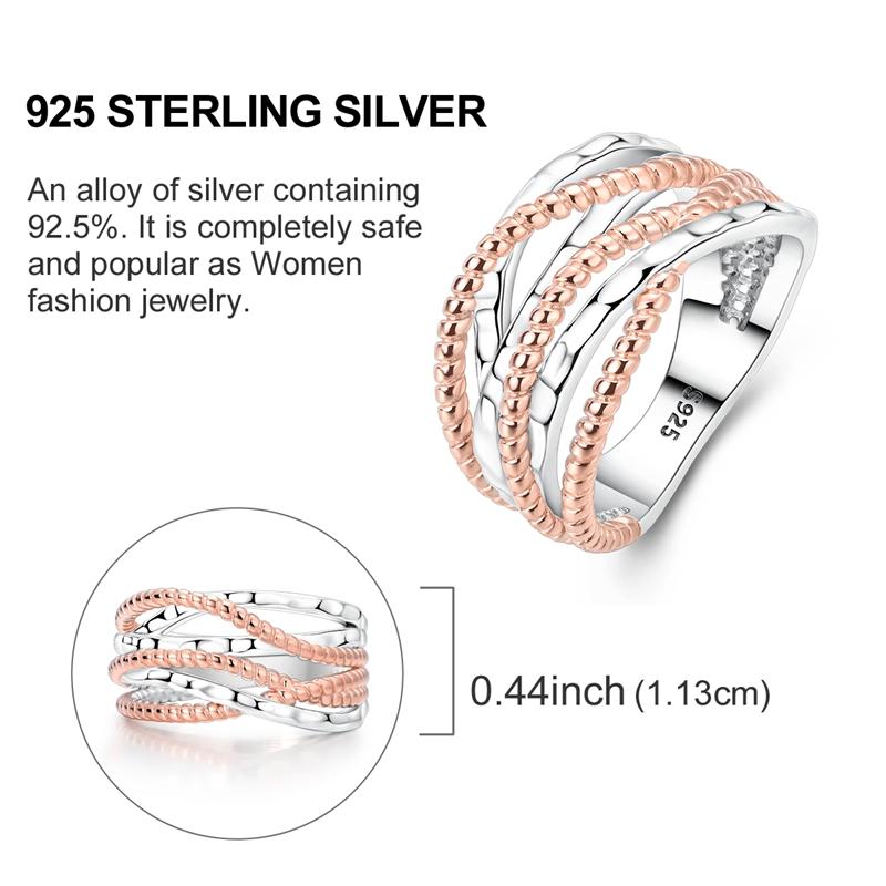 925 Sterling Silver Gold Ring Sparkling Infinite Love  Rings for Women Girl Wedding Jewelry Gifts
