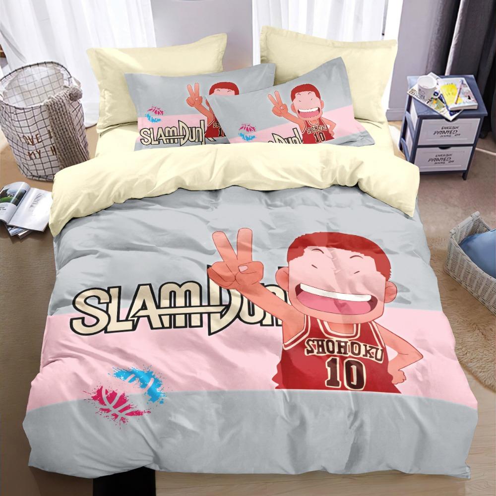 Cartoon Basketball Duvet Cover pillowcase Bedroom Decoration Children Gift adult Single Double bed Large SizeZip Duvet Cover