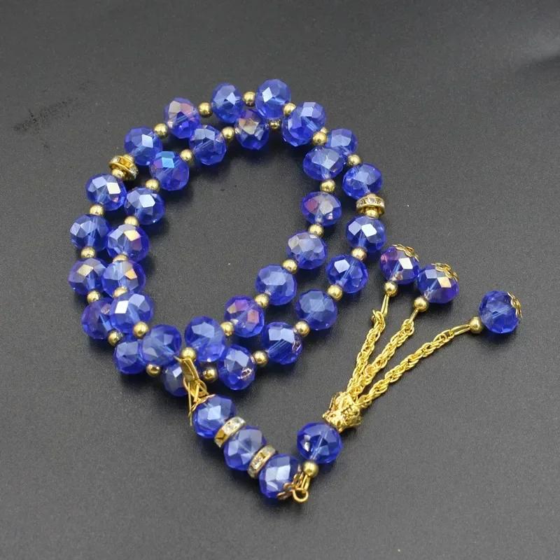 10mm 33pcs Glass Tassel Turkish Muslim Rosary Islamic Prayer Beads Bracelet for Women Jewelry Tasbih Tasbeeh Allah Mohammed