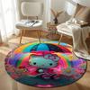 Classic Round Cat Multicolor Rug Pad, Non-Slip Floor Mat for Kitchen