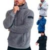 Men's Solid Color Plush Half-Zip Sweatshirt Hoodie Men's Sports Large Size Casual Sweatshirt