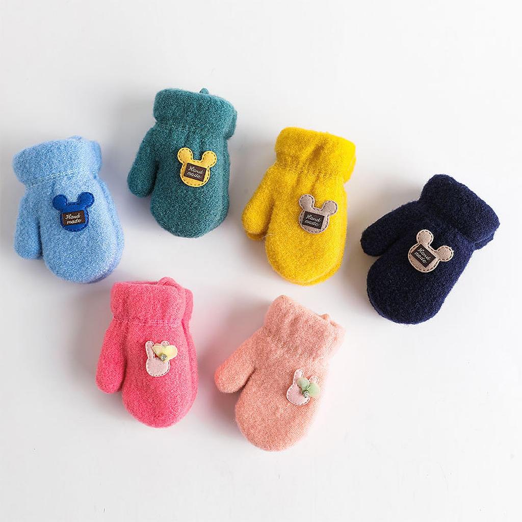 Buffydeer Stickad Åldrar med Söta Vinterhandskar för Flickor och och Perfekt för Lek i och Förskolebarns Vantar, Unisex, 3-6, Dragsko,