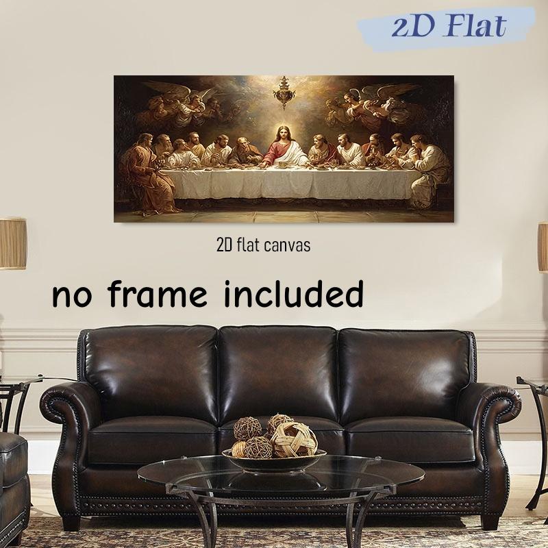

1 piece of frameless canvas hanging painting with Christian faith theme, Last Supper decoration painting, living room bedroom st (as the picture,50x100cm No Frame)